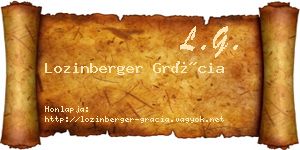 Lozinberger Grácia névjegykártya